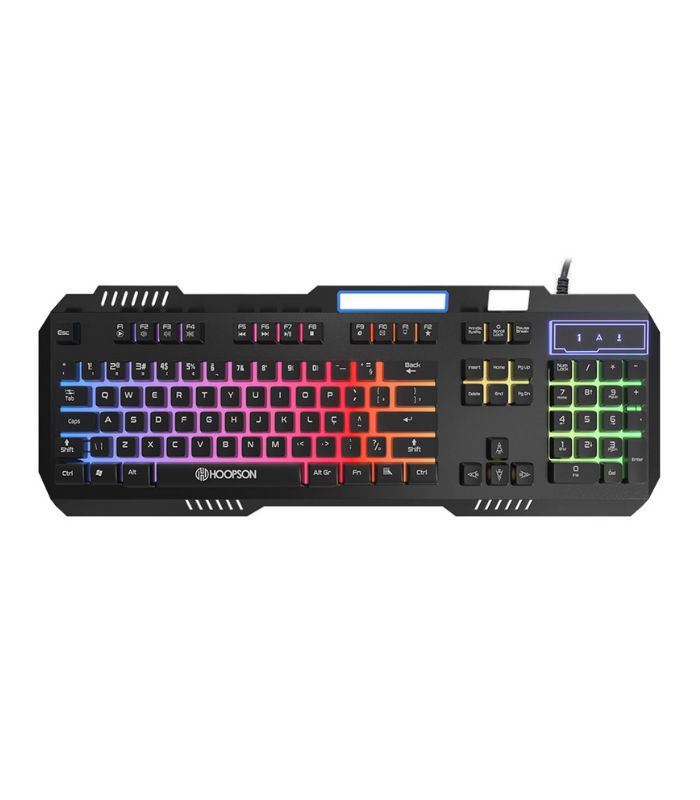 Teclado Usb Gamer Hoopson Led Rgb Mj Preto Jazz Music